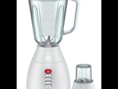 Blender 2 in 1 cu bol de sticla Hausberg HB-7761AB lama din otel inoxidabil, capacitate 1,5L, Alb